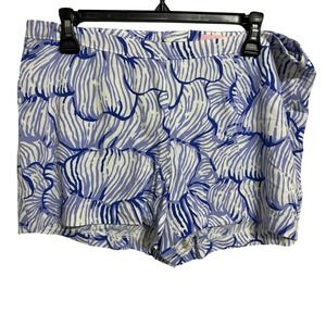 Lilly Pulitzer Women's‎ Size 10 White Blue Floral Print Shorts